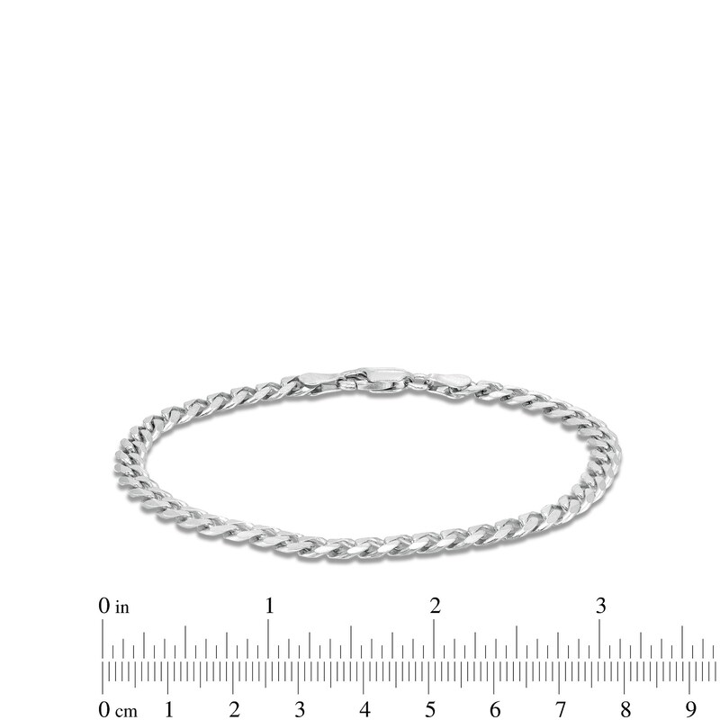 Main Image 4 of 4.3mm Diamond-Cut Curb Chain Bracelet in Solid Sterling Silver  - 7.5"