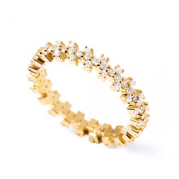 5/8 CT. T.W. Lab-Created Diamond Scatter Eternity Band in 14K Gold - Size 6.75