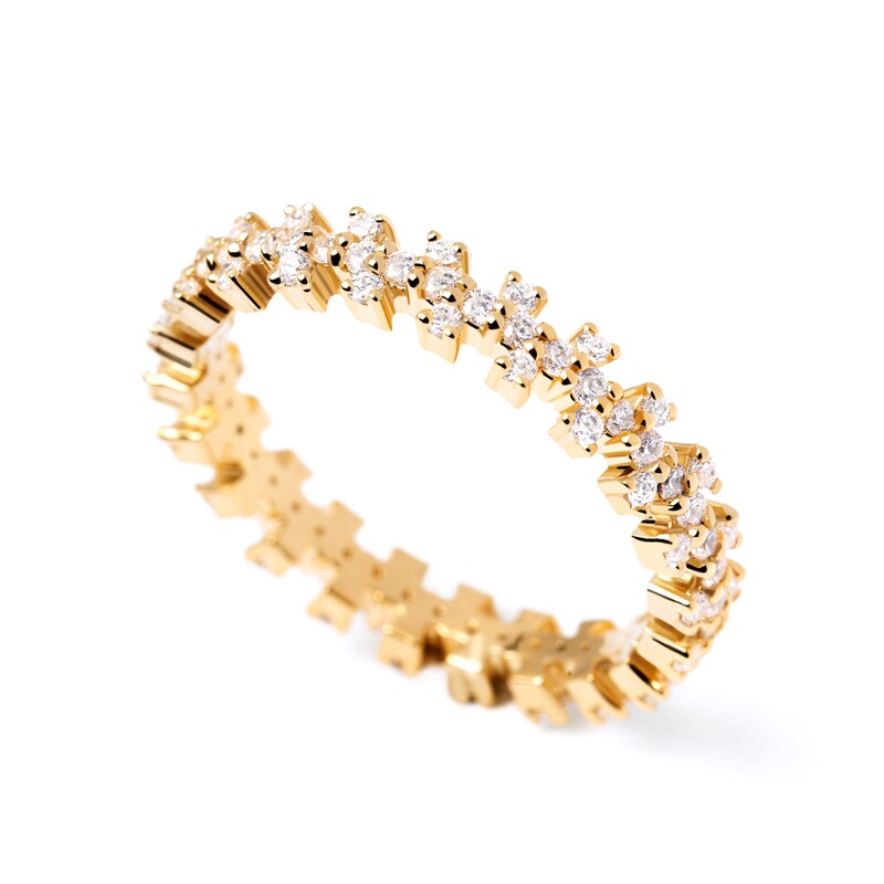 Main Image 3 of 5/8 CT. T.W. Lab-Grown Diamond Scatter Eternity Band in 14K Gold - Size 6.75
