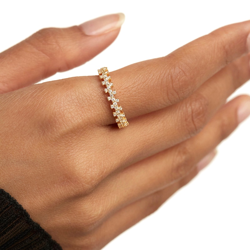 Main Image 4 of 5/8 CT. T.W. Lab-Grown Diamond Scatter Eternity Band in 14K Gold - Size 6.75