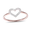 Thumbnail Image 1 of 1/10 CT. T.W. Diamond Heart Outline Ring in Sterling Silver with 18K Rose Gold Plate