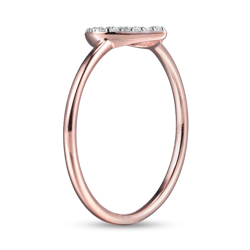 Main Image 2 of 1/10 CT. T.W. Diamond Heart Outline Ring in Sterling Silver with 18K Rose Gold Plate