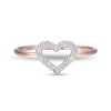 Thumbnail Image 3 of 1/10 CT. T.W. Diamond Heart Outline Ring in Sterling Silver with 18K Rose Gold Plate