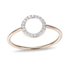 Thumbnail Image 1 of 1/10 CT. T.W. Diamond Circle Outline Ring in Sterling Silver with 18K Gold Plate