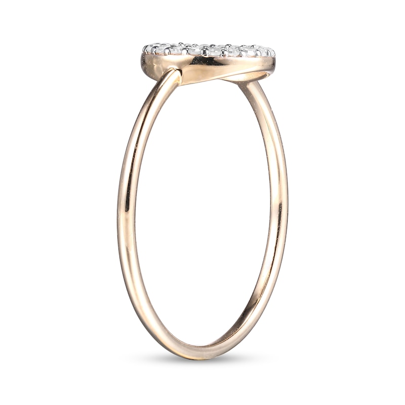 Main Image 2 of 1/10 CT. T.W. Diamond Circle Outline Ring in Sterling Silver with 18K Gold Plate