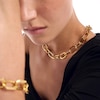 Thumbnail Image 4 of PDPAOLA™ at Zales 14.5mm Paper Clip Link Chain Necklace in Brass with 18K Gold Plate – 20.67"