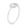 Thumbnail Image 2 of 1/10 CT. T.W. Diamond Circle Outline Ring in Sterling Silver