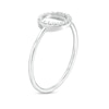 Thumbnail Image 3 of 1/10 CT. T.W. Diamond Circle Outline Ring in Sterling Silver