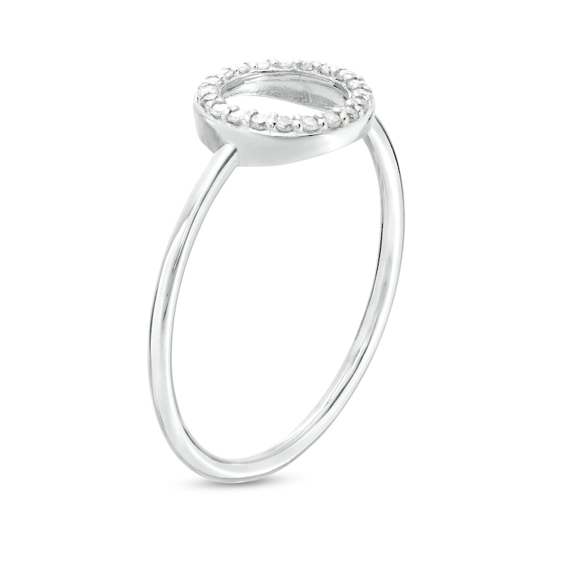 Main Image 3 of 1/10 CT. T.W. Diamond Circle Outline Ring in Sterling Silver