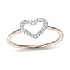 Thumbnail Image 1 of 1/10 CT. T.W. Diamond Heart Outline Ring in Sterling Silver with 18K Gold Plate