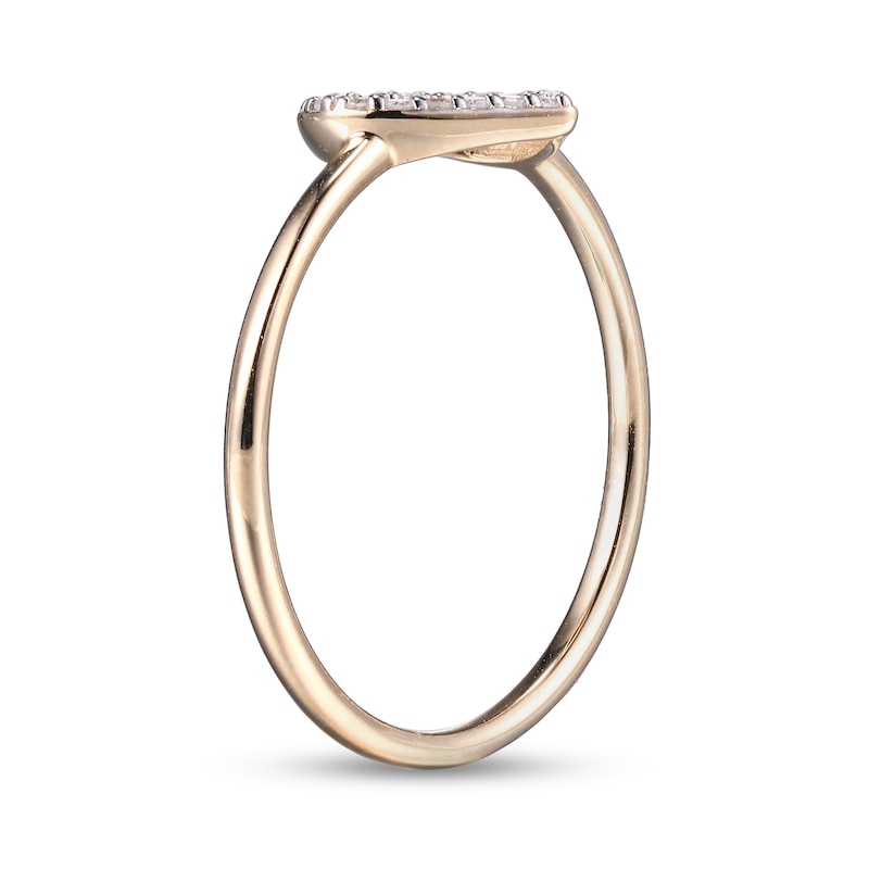 Main Image 2 of 1/10 CT. T.W. Diamond Heart Outline Ring in Sterling Silver with 18K Gold Plate