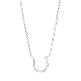 1/15 CT. T.W. Diamond Horseshoe Necklace in Sterling Silver