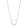 Thumbnail Image 0 of 1/15 CT. T.W. Diamond Horseshoe Necklace in Sterling Silver with 18K Rose Gold Plate