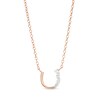 Thumbnail Image 1 of 1/15 CT. T.W. Diamond Horseshoe Necklace in Sterling Silver with 18K Rose Gold Plate