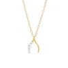 Thumbnail Image 1 of 1/15 CT. T.W. Diamond Wishbone Pendant in Sterling Silver with 18K Rose Gold Plate