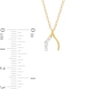 Thumbnail Image 3 of 1/15 CT. T.W. Diamond Wishbone Pendant in Sterling Silver with 18K Rose Gold Plate