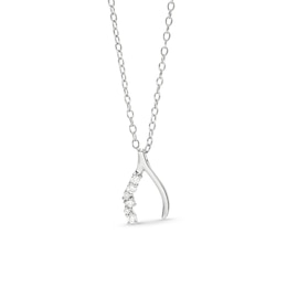 1/15 CT. T.W. Diamond Wishbone Pendant in Sterling Silver