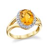 Thumbnail Image 1 of Oval Citrine and 1/5 CT. T.W. Diamond Frame Ring in 14K Gold