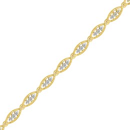 1/3 CT. T.W. Diamond Marquise-Shaped Link Bracelet in 10K Gold – 7.25&quot;