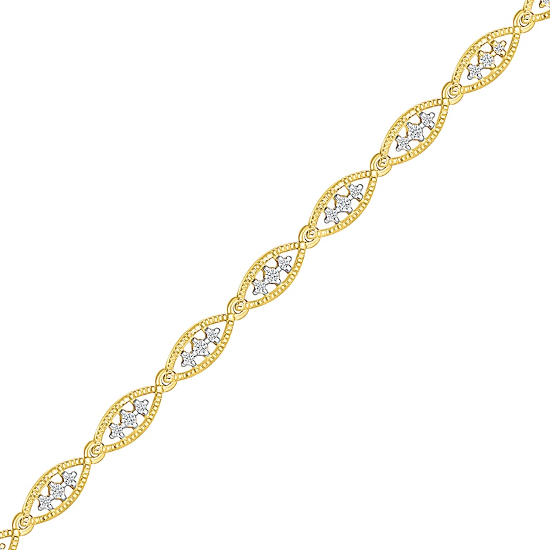 1/3 CT. T.W. Diamond Marquise-Shaped Link Bracelet in 10K Gold – 7.25"