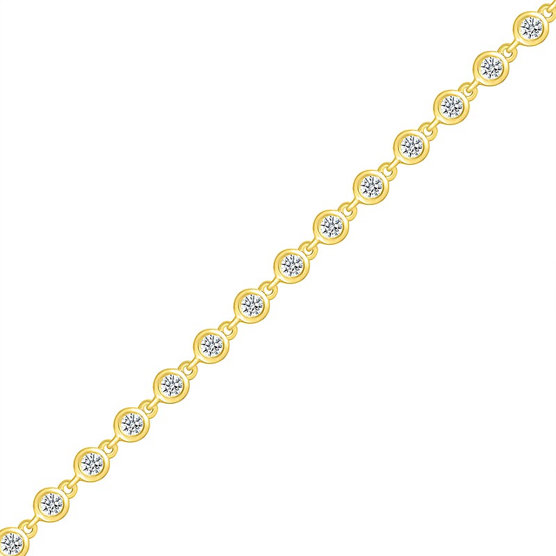 Main Image 1 of 1 CT. T.W. Diamond Link Bracelet in 10K Gold – 7.25"