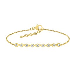 1/4 CT. T.W. Diamond Nine Stone Bracelet in 10K Gold – 6.0&quot;