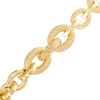 Thumbnail Image 1 of Italian Gold 2.0mm Diamond-Cut Glitter Link Chain Alternating Bracelet in Hollow 14K Gold – 9"