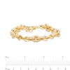 Thumbnail Image 4 of Italian Gold 2.0mm Diamond-Cut Glitter Link Chain Alternating Bracelet in Hollow 14K Gold – 9"