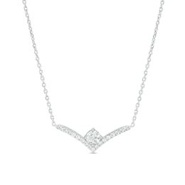 You're the One™ 1/3 CT. T.W. Certified Lab-Grown Diamond Chevron Necklace in 14K White Gold (F/SI2) – 18.5"