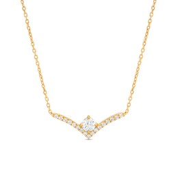 You're the One™ 1/3 CT. T.W. Certified Lab-Created Diamond Chevron Necklace in 14K Gold (F/SI2) – 18.5&quot;