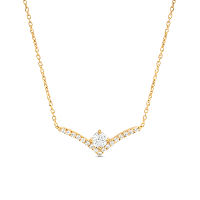 You're the One™ 1/3 CT. T.W. Certified Lab-Created Diamond Chevron Necklace in 14K Gold (F/SI2) – 18.5"