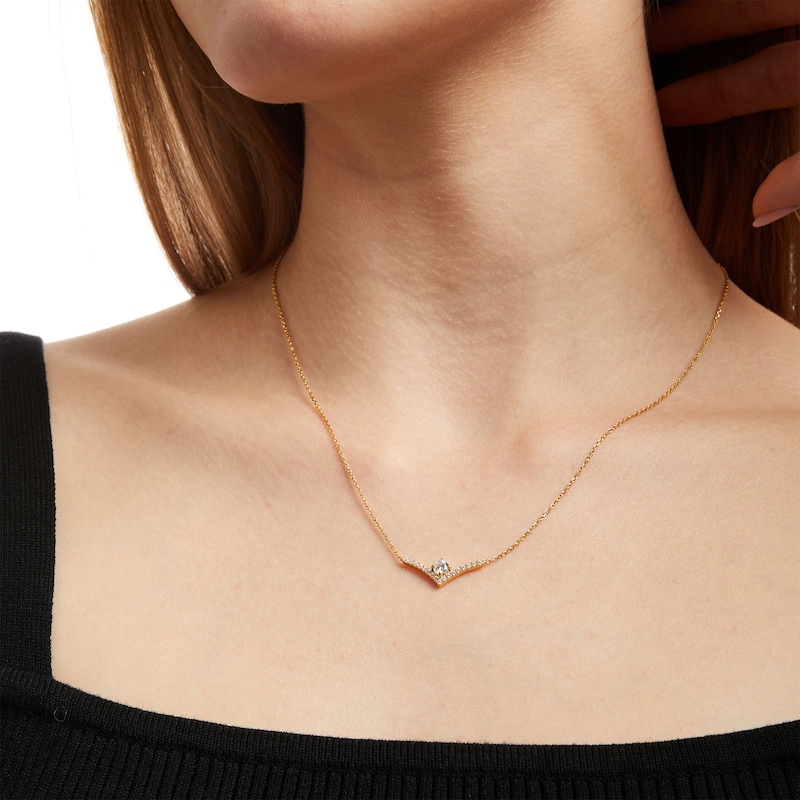 You're the One™ 1/3 CT. T.W. Certified Lab-Created Diamond Chevron Necklace in 14K Gold (F/SI2) – 18.5"