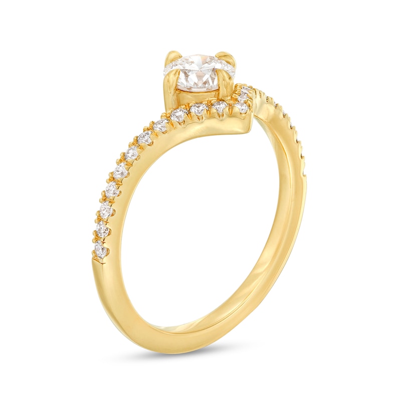 Main Image 4 of You're the One™ 3/4 CT. T.W. Certified Lab-Grown Diamond Chevron Engagement Ring in 14K Gold (F/SI2)