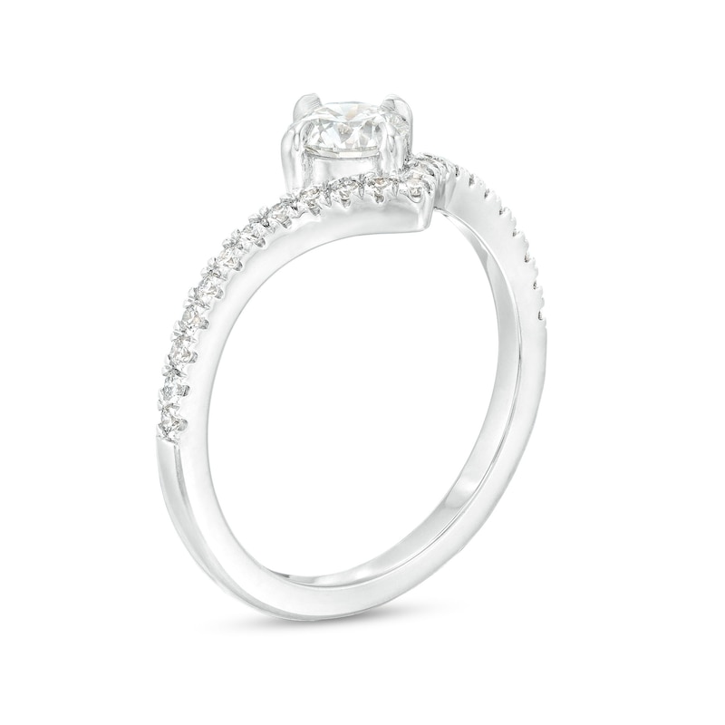 You're the One™ 3/4 CT. T.W. Certified Lab-Created Diamond Chevron Engagement Ring in 14K White Gold (F/SI2)