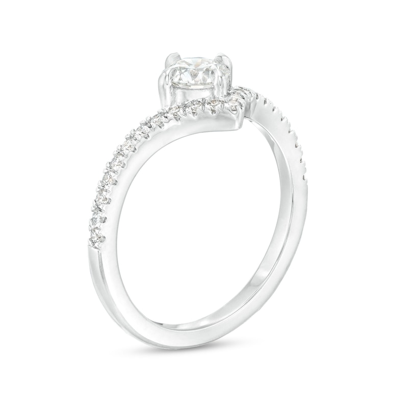 Main Image 4 of You're the One™ 3/4 CT. T.W. Certified Lab-Grown Diamond Chevron Engagement Ring in 14K White Gold (F/SI2)
