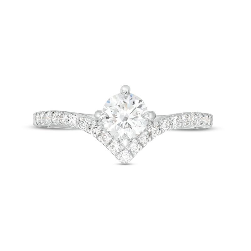 You're the One™ 3/4 CT. T.W. Certified Lab-Created Diamond Chevron Engagement Ring in 14K White Gold (F/SI2)