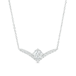 You're the One™ 5/8 CT. T.W. Certified Lab-Grown Diamond Chevron Necklace in 14K White Gold (F/SI2) – 18.5"