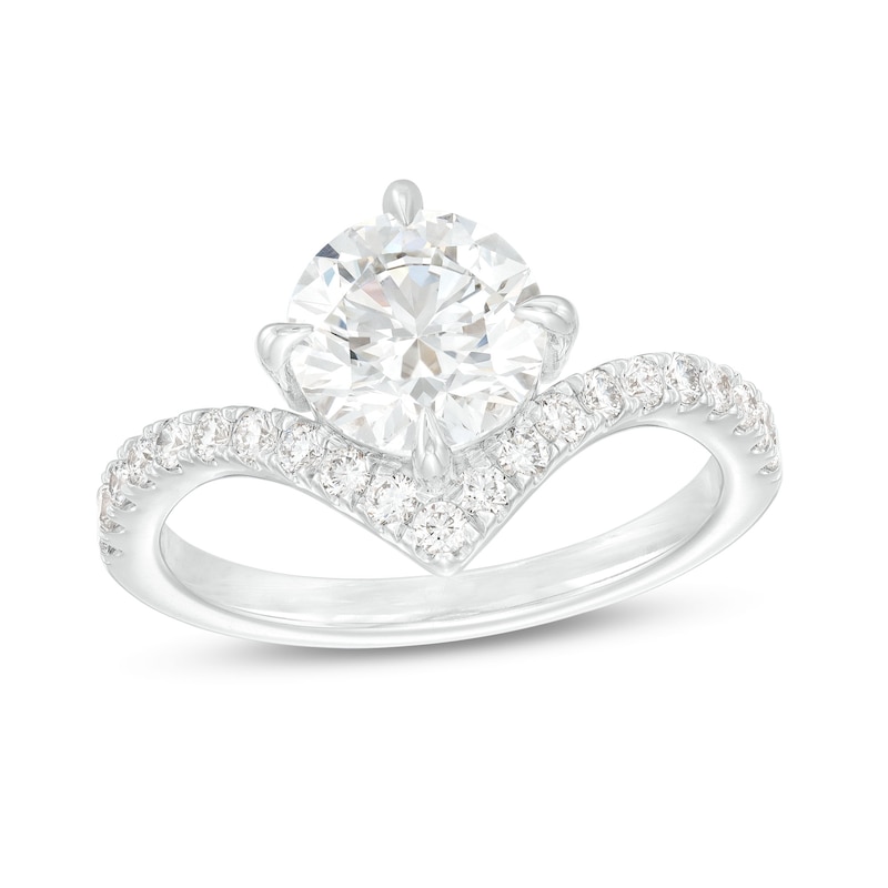 You're the One™ 1-3/4 CT. T.W. Certified Lab-Created Diamond Chevron Engagement Ring in 14K White Gold (F/SI2)