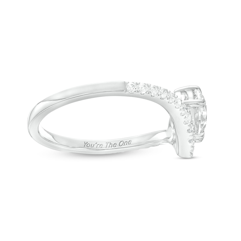 You're the One™ 1-3/4 CT. T.W. Certified Lab-Created Diamond Chevron Engagement Ring in 14K White Gold (F/SI2)