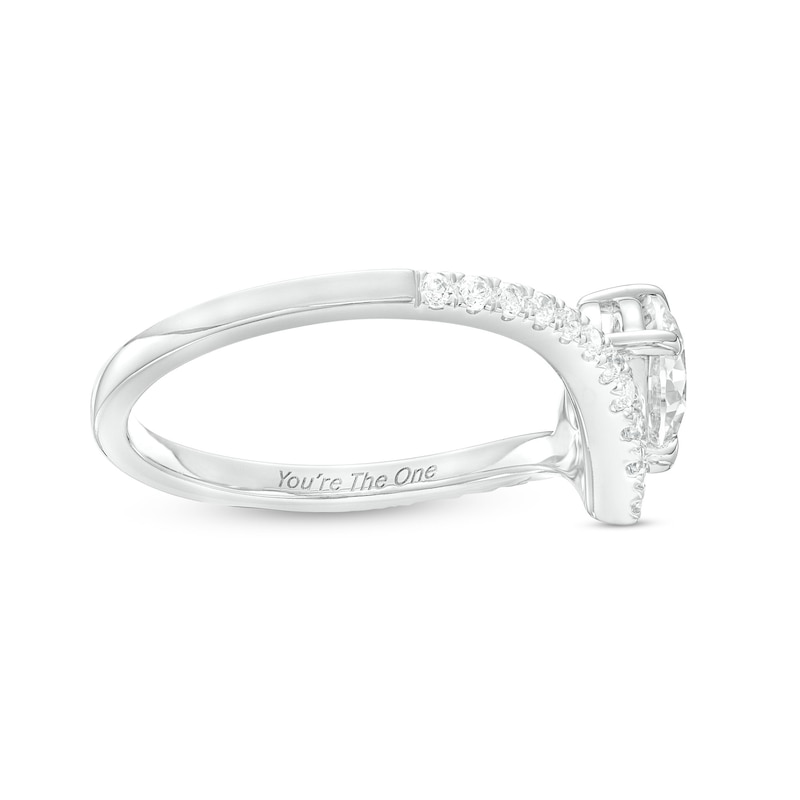 Main Image 3 of You're the One™ 1-3/4 CT. T.W. Certified Lab-Grown Diamond Chevron Engagement Ring in 14K White Gold (F/SI2)