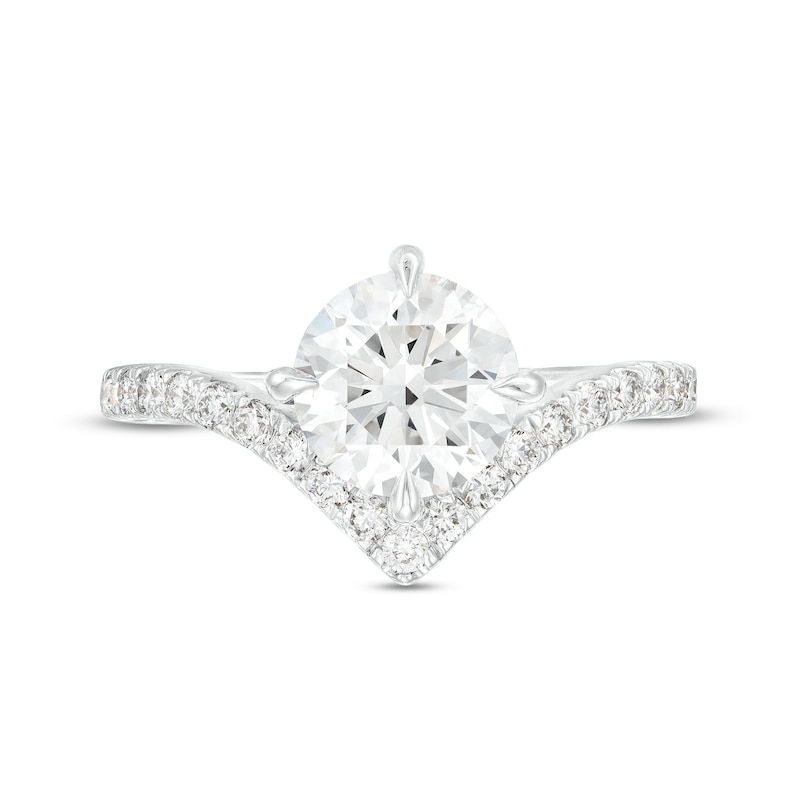 You're the One™ 1-3/4 CT. T.W. Certified Lab-Created Diamond Chevron Engagement Ring in 14K White Gold (F/SI2)