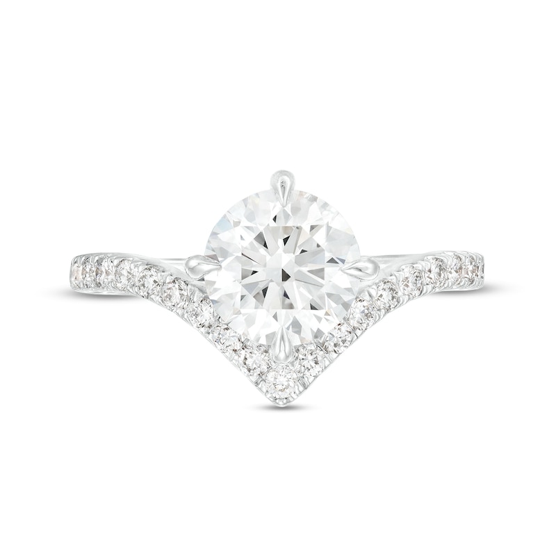 Main Image 5 of You're the One™ 1-3/4 CT. T.W. Certified Lab-Grown Diamond Chevron Engagement Ring in 14K White Gold (F/SI2)