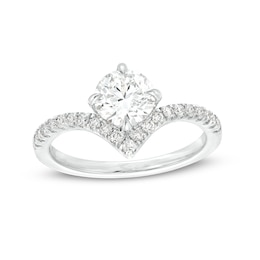 You're the One™ 1-1/5 CT. T.W. Certified Lab-Created Diamond Chevron Engagement Ring in 14K White Gold (F/SI2)