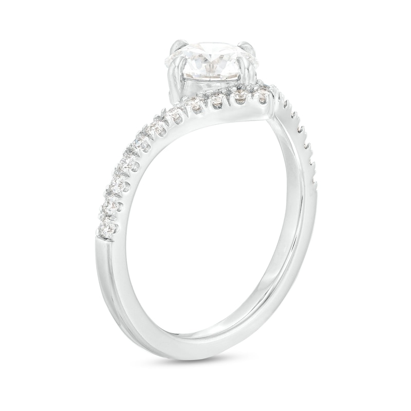 Main Image 4 of You're the One™ 1-1/5 CT. T.W. Certified Lab-Grown Diamond Chevron Engagement Ring in 14K White Gold (F/SI2)