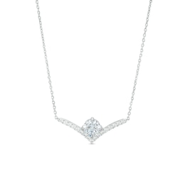 You're the One™ 1-1/5 CT. T.W. Certified Lab-Grown Diamond Chevron Necklace in 14K White Gold (F/SI2) – 18.5"