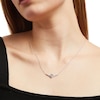 Thumbnail Image 2 of You're the One™ 1-1/5 CT. T.W. Certified Lab-Grown Diamond Chevron Necklace in 14K White Gold (F/SI2) – 18.5"