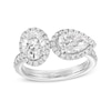 Thumbnail Image 1 of Kleinfeld® x Zales 2-3/8 CT. T.W. Certified Oval and Pear-Shaped Lab-Grown Diamond Engagement Ring in Platinum (F/VS2)
