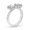 Thumbnail Image 2 of Kleinfeld® x Zales 2-3/8 CT. T.W. Certified Oval and Pear-Shaped Lab-Created Diamond Engagement Ring in Platinum (F/VS2)