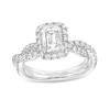 Thumbnail Image 0 of Kleinfeld® x Zales 2-1/5 CT. T.W. Certified Emerald-Cut Lab-Created Diamond Twist Engagement Ring in Platinum (F/VS2)