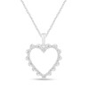 Thumbnail Image 1 of 1/4 CT. T.W. Diamond Scallop Edge Open Heart Pendant in 14K White Gold